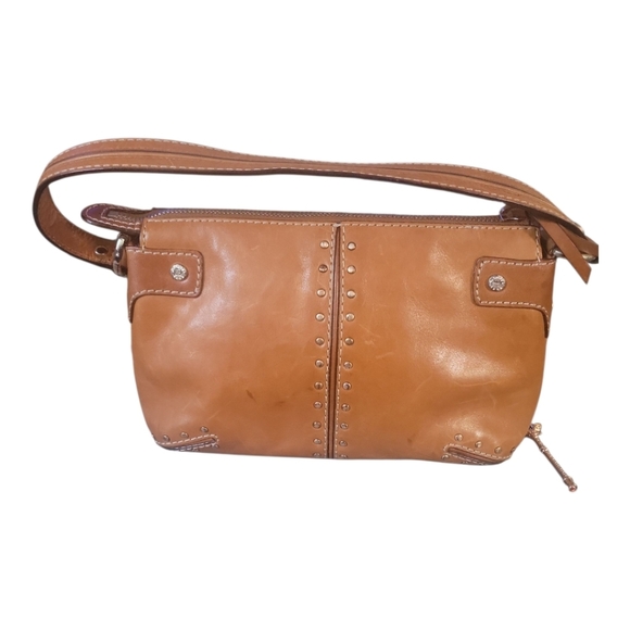 Michael Kors  Astor Tan Pebbled Leather Hobo Vintage Y2K Silver Studded Handb… - Picture 1 of 7